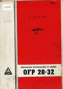 Dokumentacja DTR, instrukcja TOS OFP 20/32 (DE)