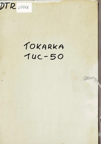 Dokumentacja DTR, instrukcja Tokarka TUC-50 (PL)