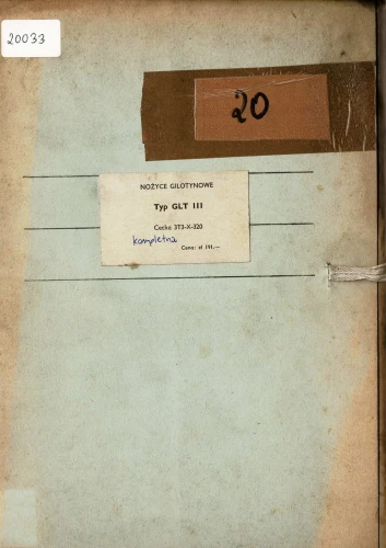 Dokumentacja remontu kapitalnego Nożyce Gilotynowe GLT-III (PL)