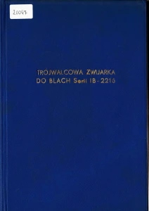 Dokumentacja DTR, instrukcja Walcarka IB2213, IB2222 (PL)