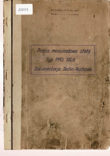 Dokumentacja DTR, instrukcja Prasa PMS-100B (PL)