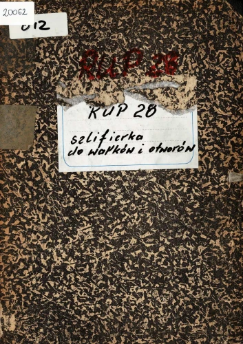 Dokumentacja DTR, instrukcja Szlifierka RUP-28 (PL)