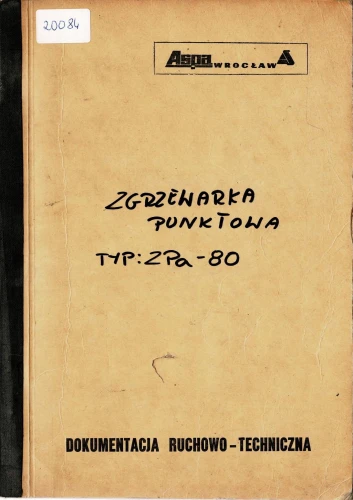 Dokumentacja DTR, instrukcja Zgrzewarka ZPa-80 (PL)