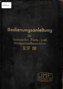 Dokumentacja DTR, instrukcja UMF Ruhla SF 110 (DE) 