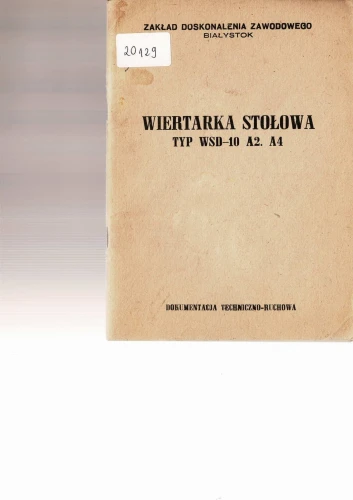 Dokumentacja DTR, instrukcja Wiertarka WSD-10 (PL)
