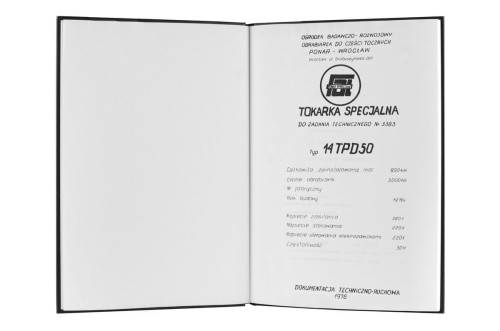 Tokarka PONAR 14TPD50 Dokumentacja Techniczno-Ruchowa [PL]