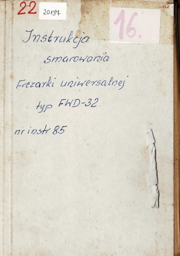 Dokumentacja DTR, instrukcja Frezarka FWD-25/32 (PL)