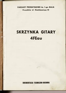 Dokumentacja DTR, instrukcja Skrzynka gitary 4FEau (PL)