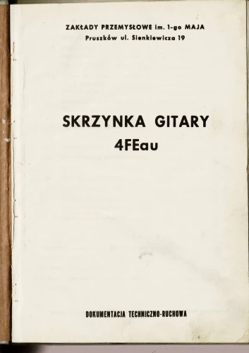 Dokumentacja DTR, instrukcja Skrzynka gitary 4FEau (PL)