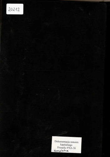 Dokumentacja remontu kapitalnego Frezarka FNA-26 (PL)