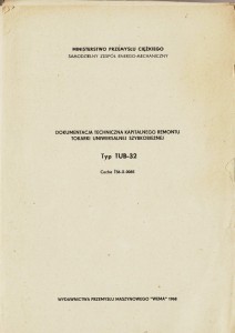 Dokumentacja remontu kapitalnego Tokarka TUB 32 (PL)