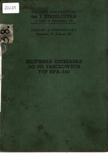Dokumentacja DTR, instrukcja Szlifierka ostrzarka NPA-140 (PL)