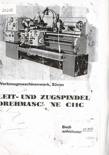 Dokumentacja DTR, instrukcja Tokarka Sliven C11C (DE)