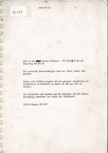 Dokumentacja DTR, instrukcja Prasa Haco PC-20 (DE)