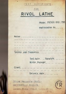 Dokumentacja DTR, instrukcja Tokarka Rivol FR/500-600-700 (EN)