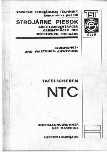 Dokumentacja DTR elektryka Nożyce gilotynowe NTC (DE)