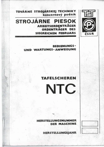 Dokumentacja DTR elektryka Nożyce gilotynowe NTC (DE)