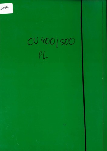 Dokumentacja DTR, instrukcja Tokarka CU 400/500 (PL)