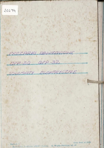 Dokumentacja DTR, instrukcja TOS OFP 20/32 (PL)