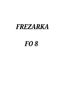 e-book Dokumentacja DTR Frezarka FO-8 (PL)
