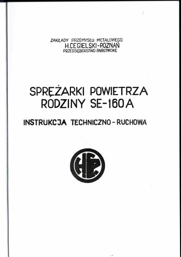 Dokumentacja DTR sprężarka SE-160 A