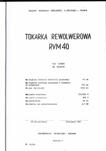 Dokumentacja DTR Tokarka RVM 40