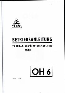 Dokumentacja DTR Dłutownica TOS OH 6