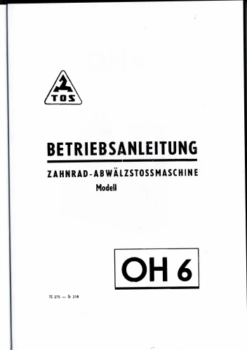 Dokumentacja DTR Dłutownica TOS OH 6