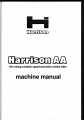 Dokumentacja DTR Tokarka HARRISON AA 13INCH