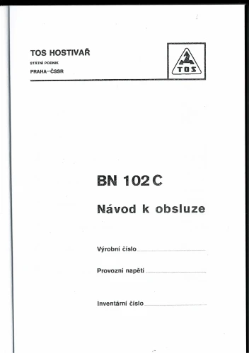 Dokumentacja DTR Szlifierka BN102C