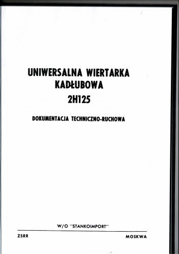 Dokumentacja DTR Wiertarka 2H125