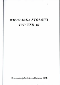 Dokumentacja DTR Wiertarka WSD-16
