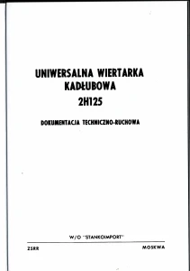 Dokumentacja DTR Wiertarka 2H125