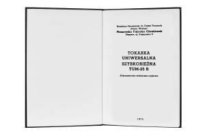 e-book Dokumentacja DTR Tokarka TUM-25B (PL)
